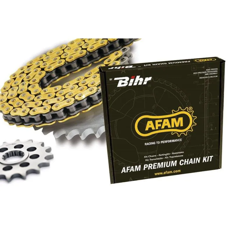 Kit chaîne AFAM 520 XRR3 13/52 renforcée - couronne ultra-light anti-boue KTM/HUSQVARNA EXC-F350